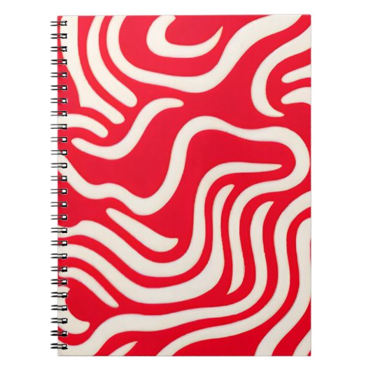 Carnet avec Motif Abstrait rouge et blanc (Devant)