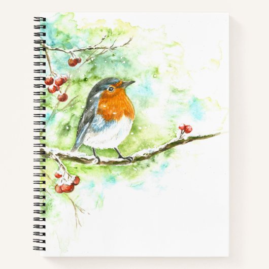 Carnet avec Robin Aquarelle (Devant)