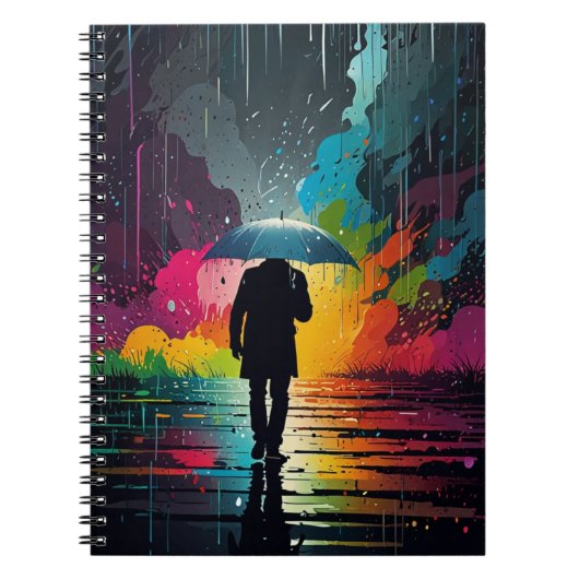 Carnet avec scène de pluie vibrante (Devant)
