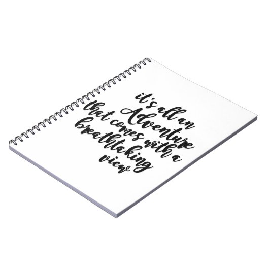 Carnet aventure avec vue à couper le souffle noir blanc (Côté gauche)