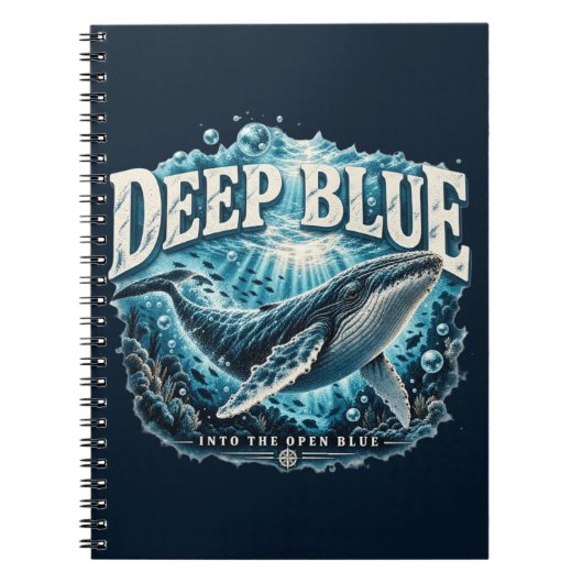 Carnet Aventure de baleine BLEU PROFOND Océan (Devant)