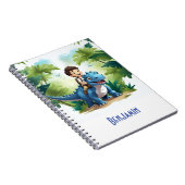 Carnet Aventure des tout-petits avec un dinosaure bleu  (Côté Droit)