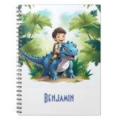 Carnet Aventure des tout-petits avec un dinosaure bleu  (Devant)