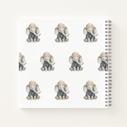 Carnet Aventure Safari Bébés | Animaux à l'aquarelle mign (Dos)