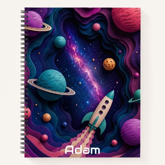 Carnet Aventure spatiale en papier découpé (Devant)