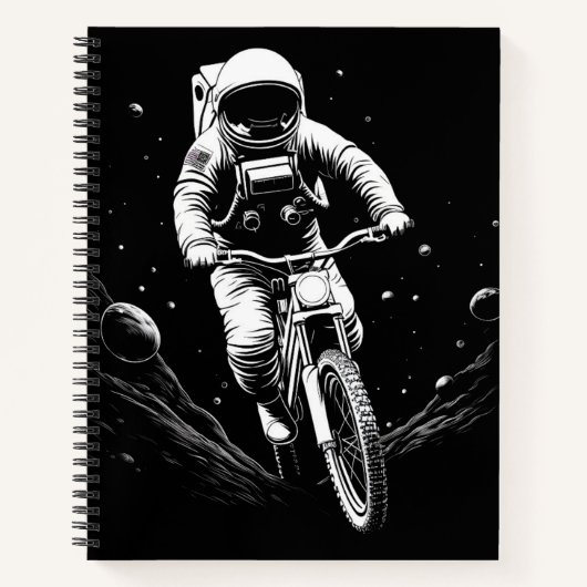 Carnet Aventure spatiale en vélo d'astronaute cosmique (Devant)