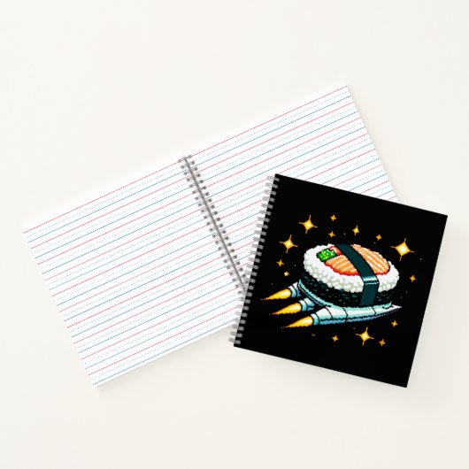 Carnet Aventure Sushi 8 bits - Art Pixel Rétro (Intérieur)