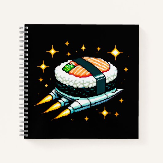 Carnet Aventure Sushi 8 bits - Art Pixel Rétro (Devant)