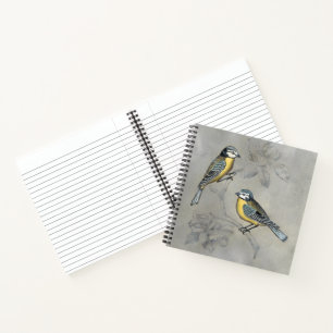 Carnet Aviaire argenté Couple d'oiseaux