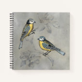 Carnet Aviaire argenté | Couple d'oiseaux (Devant)