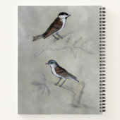 Carnet Aviaire argenté | Une paire d'oiseaux (Dos)