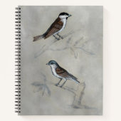 Carnet Aviaire argenté | Une paire d'oiseaux (Devant)