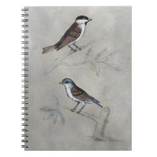 Carnet Aviaire argenté   Une paire d'oiseaux
