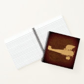 Carnet Avion antique Silhouette Plan & Carte Brown Art (Intérieur)