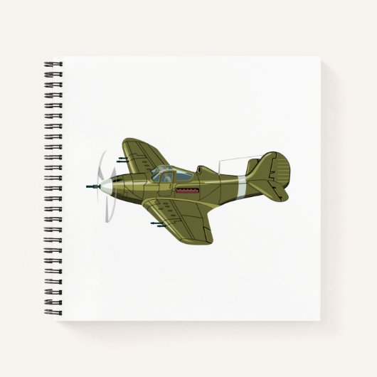 Carnet Avion de chasseur rétro-dessiné (Devant)