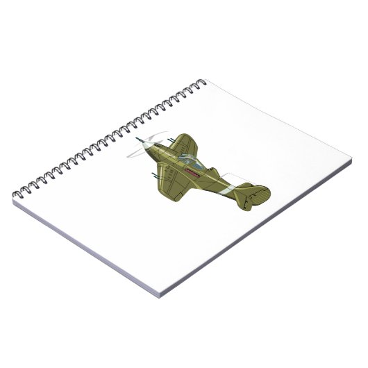Carnet Avion de chasseur rétro-dessiné (Côté gauche)