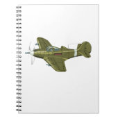 Carnet Avion de chasseur rétro-dessiné (Devant)