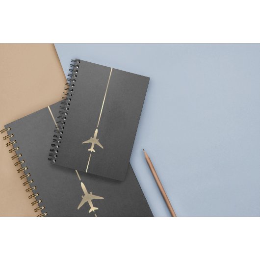 Carnet Avion minimaliste en or de l'aviation
