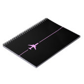 Carnet Avion rose minimaliste (Côté gauche)