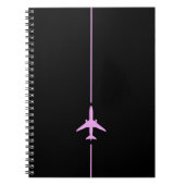Carnet Avion rose minimaliste (Devant)