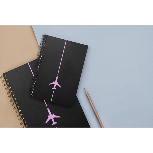 Carnet Avion rose minimaliste