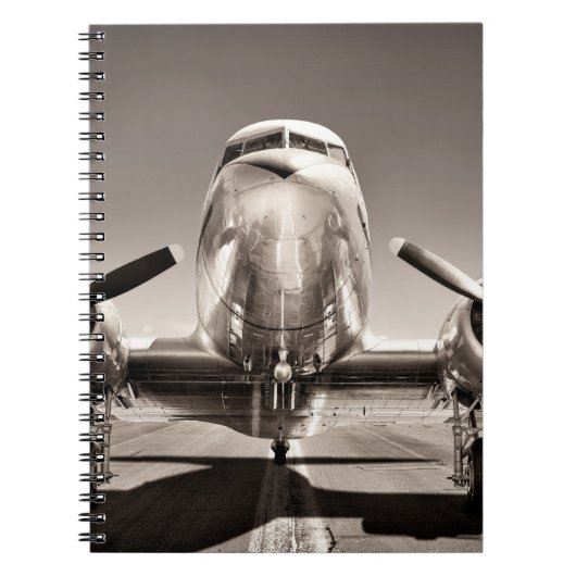 Carnet Avion vintage sur piste (Devant)