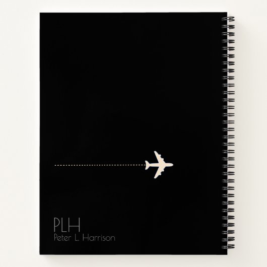 Carnet avion voyage noir (Dos)