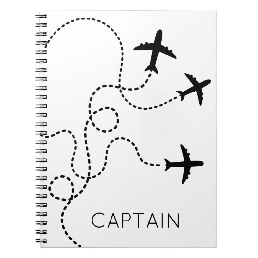 Carnet Avions Volant Coeur Capitaine NOM Aviation Fun N (Devant)