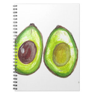 Carnet Avocado fruit vert bonne aquarelle végétalien végé