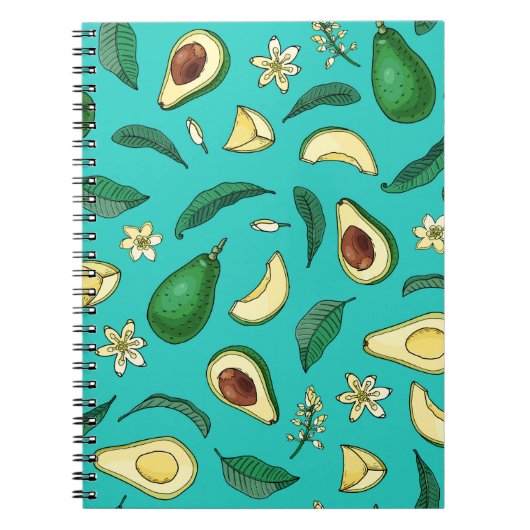 Carnet Avocado réaliste : Motif alimentaire d'été (Devant)