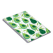 Carnet Avocado, timbre texturé, motif transparent. (Côté Droit)