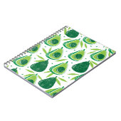 Carnet Avocado, timbre texturé, motif transparent. (Côté gauche)