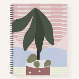 Carnet Avocado Tree Blush Géométrique Atténué