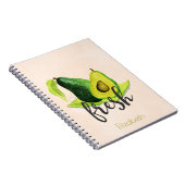 Carnet Avocado vert frais Fruit à vie fixe dans l'aquarel (Côté Droit)