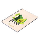 Carnet Avocado vert frais Fruit à vie fixe dans l'aquarel (Côté gauche)