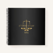 Carnet Avocat Monogram - Noir et Or (Devant)