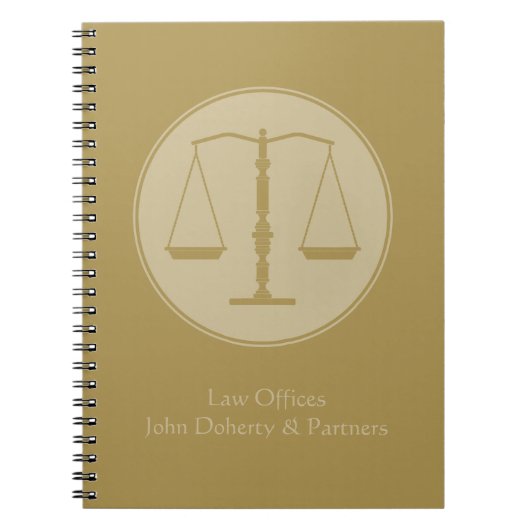 Carnet Avocat personnalisé | Scales de justice (Devant)