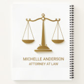 Carnet Avocat professionnel Avocat Or et blanc (Dos)