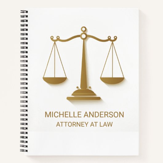 Carnet Avocat professionnel Avocat Or et blanc (Devant)