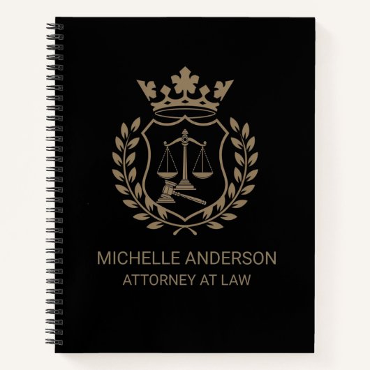 Carnet Avocat professionnel branché noir (Devant)