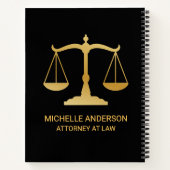 Carnet Avocat professionnel branché noir or (Dos)