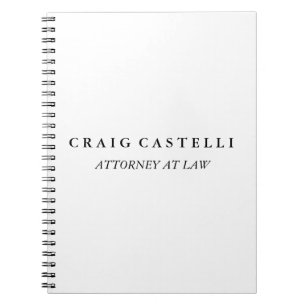 Carnet Avocat unique Black White Business