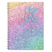 Carnet Awesome Pastel Parties scintillant Girly Monogramm (Devant)