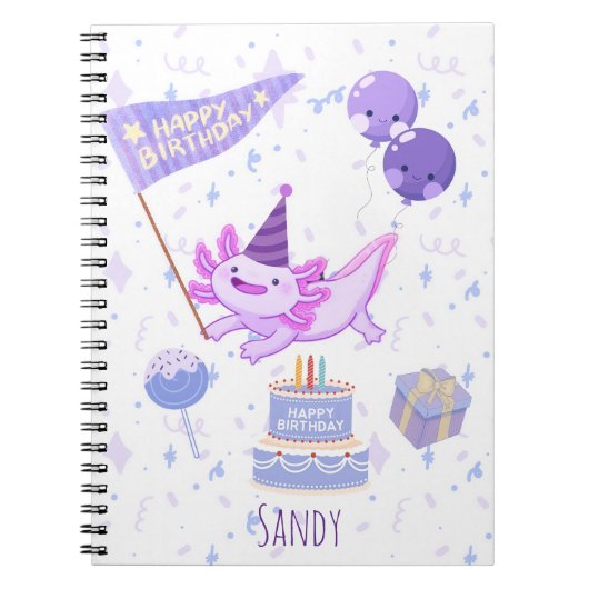 Carnet Axolotl birthday (Devant)