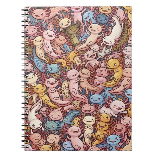 Carnet Axolotl Cuddle Crowd – Whimsical Smiles Everywhere (Devant)