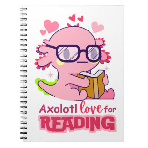 Carnet Axolotl Love for Reading Cute White