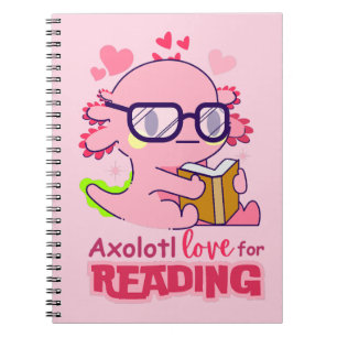 Carnet Axolotl Love pour la lecture rose mignon