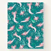 Carnet Axolotta rose sur ordinateur portable Turquoise (Dos)