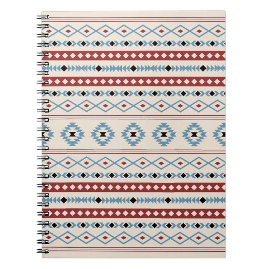 Carnet Aztec Blue Red Black Cream Mixte Motifs Motif (Devant)