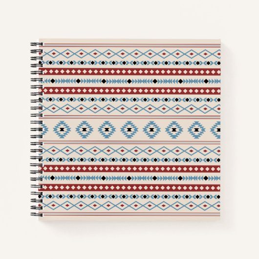 Carnet Aztec Blue Red Black Cream Mixte Motifs Motif (Devant)